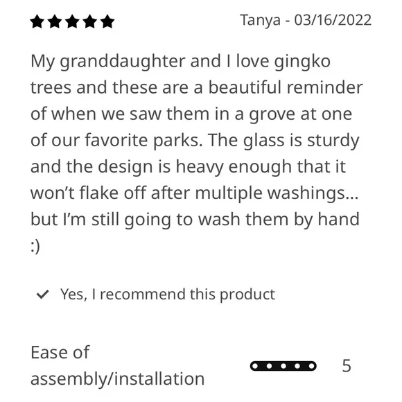 Set of 4 New Glass Leaf Print Glasses - Picture 7 of 8